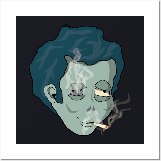 Smoking Zombie Wall Art by MortemPosts